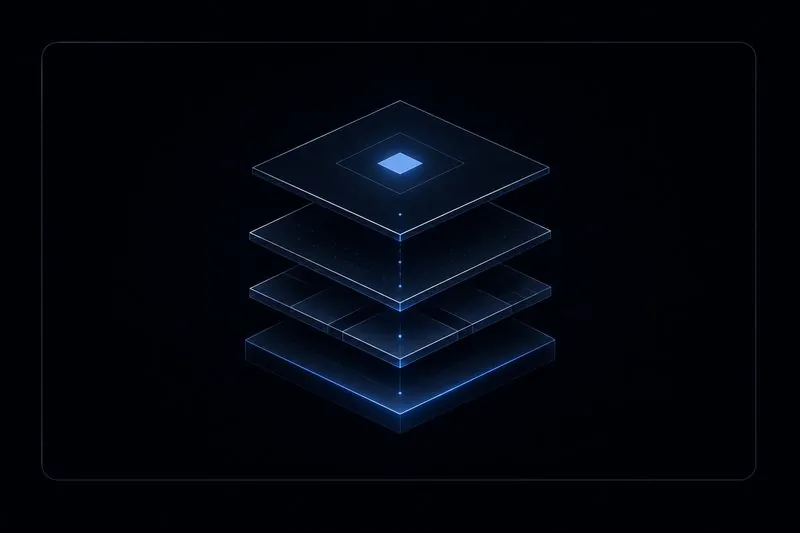 Abstract system blueprint of interconnected wireframe structures